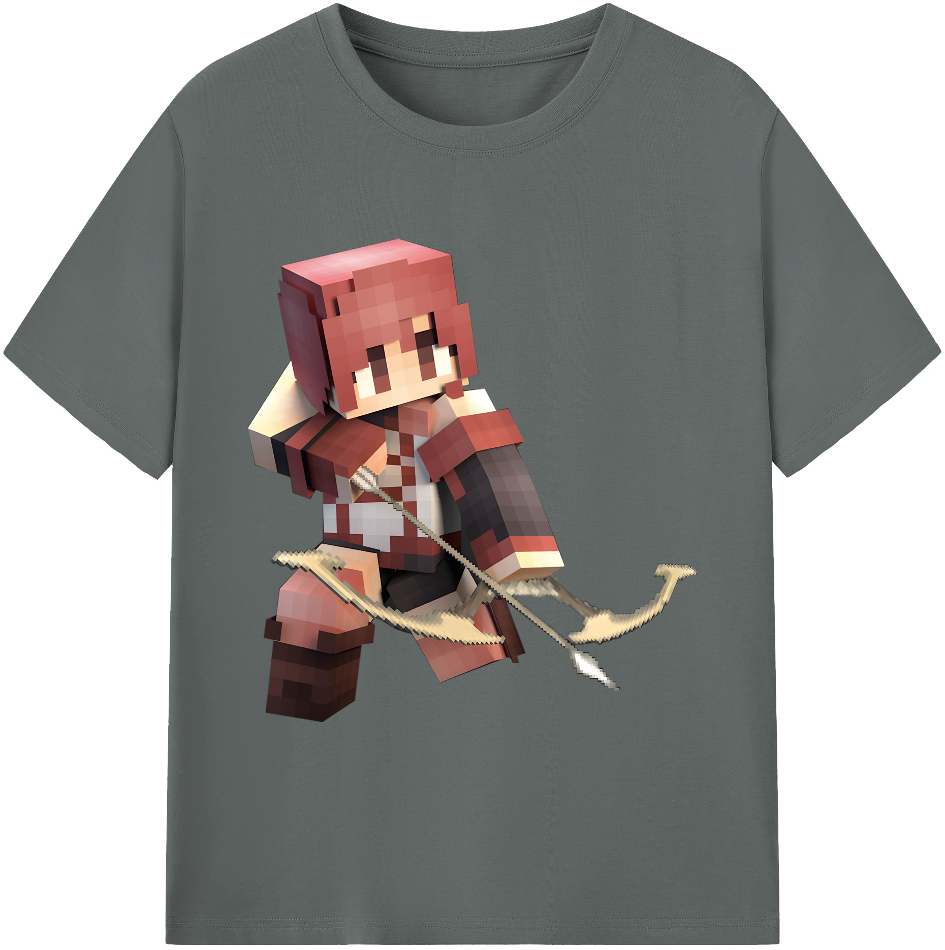 （画像用） マインクラフト ブロックの世界 Minecraft MC Block world 綿100％ メンズ半袖Tシャツ｜肌触りやわらか＆通気性